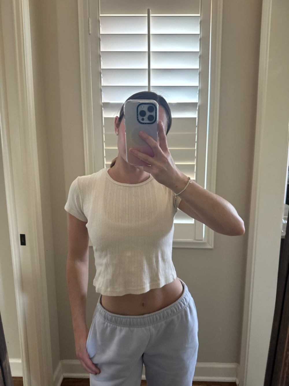 Pointelle baby tee